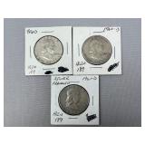 (3) Franklin Half Dollar ï¿½ 1960s