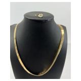 14K Gold Herringbone Necklace (Crimped); (1) 14K E
