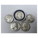 (5) Washington (90% Silver) Quarter ï¿½ 1930s