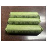 (150) Roosevelt Dimes ï¿½ 1965 - 1990s in 3 Rolls