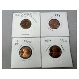 (4) Lincoln Cent ï¿½ 1960-D, 74, (2) 81-S