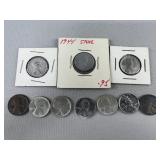 (10) Lincoln Wheat Cents- 1943 Steel, 1944 ï¿½Steel-