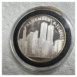 "Remember 9-11-2001" One Troy Oz Silver Bullion