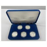 (5) Franklin Half Dollar in Case ï¿½ 1955, 56, 58, 6