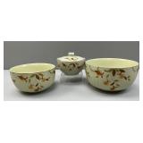 Hall's Jewel Tea 'Autumn Leaf' Sugar Bowl & (2)