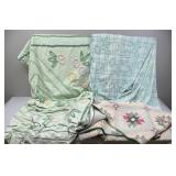 Green Chenille Bedspread; Floral Bedspread; #7