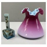 Fenton Art Glass 'Cased Lilac' Overlay Vase; Art