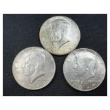 (3) Kennedy Half Dollars- 1965, 1966, 1967
