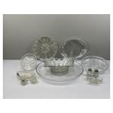 Lot of Clear Glass - Meat Tree, Salts, Divided Dis