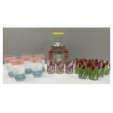 Libbey Juice Carafe; Juice Glasses; Tumblers; S &
