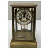 Brass & Glass 'Crystal Regulator' Mantel Clock -