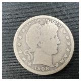 1908-O Barber Quarter