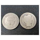 (2) Barber Dimes- 1902 & 1911