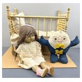 Spindle Doll Crib & Linens; Composite Doll