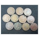 (11) Indian Head Cents- Late 1890s - Early 1900s