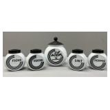 Anchor Hocking Vitrock Art Deco 'Black Circle' K