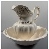 Vintage Ceramic Wash Basin & Pitcher
