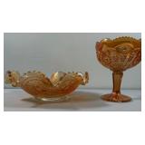 Marigold Carnival Glass Pieces