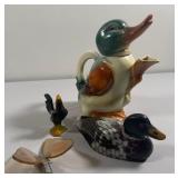 Vintage Erphila Duck Pitcher, Painted Mallard Duck
