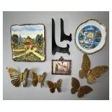 Vintage Dï¿½cor - Butterflies, Plates, Thermometer
