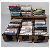 Collection Of Vintage Cassette Tapes & Storage Box