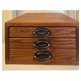 Oak Three Drawer Box with Printer