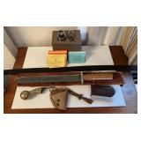 Nicholson Knife; Whetstone; Leather Strap; Horse H