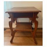 Square Oak Side Table