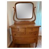 Oak Dresser with Wishbone Mirror