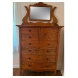 Tiger Oak High Boy Dresser - Noted: Carrie Jones 1