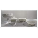 Collection of Vintage Milk Glass