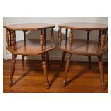 Two 2-Tier Octagonal Side Tables