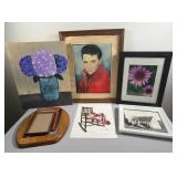 Prints- Elvis, Signed Rocker & Quilt, Floral; Flor