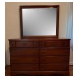 Bassett Furniture Cherry Dresser With Mirror