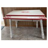 Red & White Enamel Top Kitchen Table