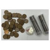 PENNY COLLECTION AND SILVER PIECES