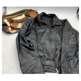 WOMENS LEATHER JACKET AND PURSE