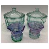 2 GLASS CANDY DISHES