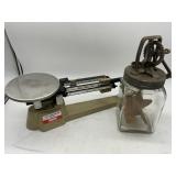 BEAM BALANCE AND BUTTER CHURN