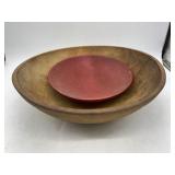 2 WOODEN BOWLS