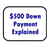 WINNING BIDDER'S $500 DOWN PAYMENT EXPLAINED