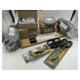 GLOVES, GRINDER DISK, RADIO MIC, SAW GUARD-NEW