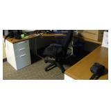 U-SHAPED DESK WITH 2 FILE CABINETS