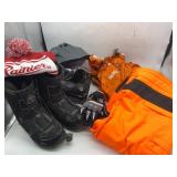 MOTORCYCLE HELMET, GLOVES, PANTS, BOOTS