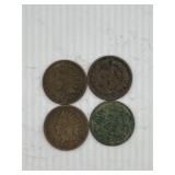 (4) Indian Head Pennies