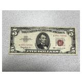 1963 Red Seal $5 U.S. Note