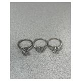 (3) Silver Rings