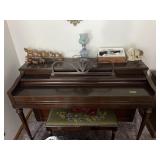 Piano with bench