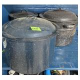 (3) large pots with lids