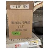 Reclosable zip bag 3' x 4' box